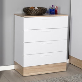 Hanah Home Cómoda de 5 Cajones Roble y Blanco